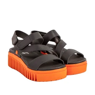 ART 1573 Brighton, Sandały Damskie, Nappa Black Orange, 37 EU - Sandały damskie - miniaturka - grafika 1