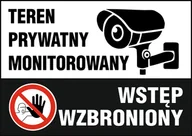 Akcesoria BHP - Tablica Teren prywatny monitorowany, wstęp wzbroniony 25x35cm PCV 1mm - miniaturka - grafika 1