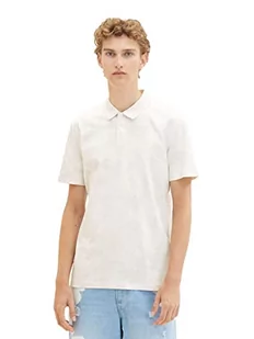 TOM TAILOR Denim Męska koszulka polo 1036400, 31889-biała z nadrukiem Batik, M, 31889 – biały miękki batik Print, M - Koszulki męskie - miniaturka - grafika 1