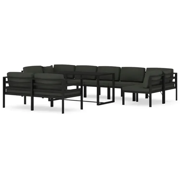 Modułowy aluminiowy zestaw wypoczynkowy antracytowy 120x60x66 cm