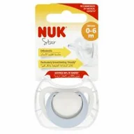 Smoczki uspokajające - Nuk Smoczek uspokajający silikonowy 0-6m Star 10730717 - miniaturka - grafika 1
