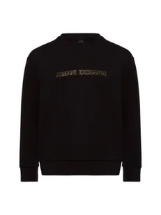 Armani Exchange Bluza męska Mężczyźni Bawełna czarny jednolity, S - Bluzy męskie - miniaturka - grafika 1