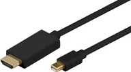 Adaptery i przejściówki - Microconnect MDPHDMI1B adapter kablowy 1 m Mini DisplayPort HDMI Typu A (Standard) Czarny - miniaturka - grafika 1