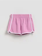 Sukienki i spódniczki dla dziewczynek - Reserved - Dresowe szorty z lampasem - fioletowy - miniaturka - grafika 1