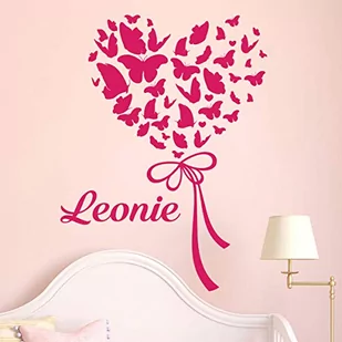 Naklejka z imieniem | naklejka z napisem w języku niemieckim | dekoracja ścienna do pokoju dziecięcego | 2 arkusze 40 x 30 cm i 50 x 30 cm | fuksja - Naklejki na ścianę - miniaturka - grafika 1