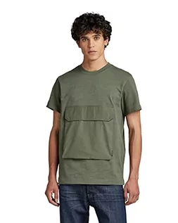 Koszulki męskie - G-STAR RAW Koszulka męska Utility Pocket Tape, Zielony (Lt Hunter D22149-b248-8165), M - grafika 1