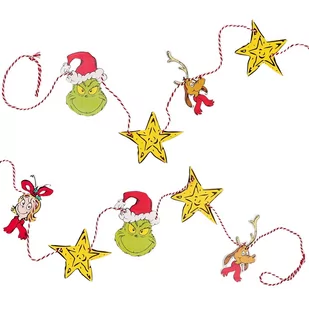 Grinch Drewniana girlanda świąteczna, łańcuch świąteczny - Choinki - miniaturka - grafika 1