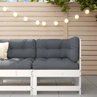 Sofy ogrodowe - vidaXL Ogrodowa sofa narożna, biała, lite drewno sosnowe - miniaturka - grafika 1
