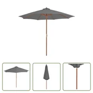 Parasole ogrodowe - The Living Store Parasol ogrodowy na drewnianym słupku - 300 cm - antracytowy - Parasol - miniaturka - grafika 1