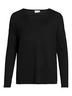 Koszulki i topy damskie - Vila VIABELLA O-Neck L/S Knit TOP/SU - NOOS, czarny, XS - grafika 1