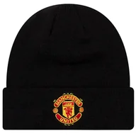 Czapki męskie - New Era Core Cuff Beanie Manchester United FC Hat 11213215, Mężczyzna, Czapka, Czarny - miniaturka - grafika 1
