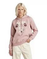 Bluzy damskie - G-STAR RAW Damska bluza z kapturem Look Book Graphic, Fioletowy (Lt Berry Mist D24670-a971-8147), L - miniaturka - grafika 1
