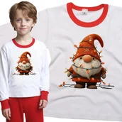 Piżamy dla dziewczynek - Piżama dziecięca Świąteczny Krasnal Gnom Lampki Choinkowe Święta 98/104 - VoloDonum - miniaturka - grafika 1