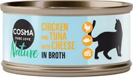Mokra karma dla kotów - Cosma Nature, 6 x 70 g - Kurczak i tuńczyk z serem - miniaturka - grafika 1