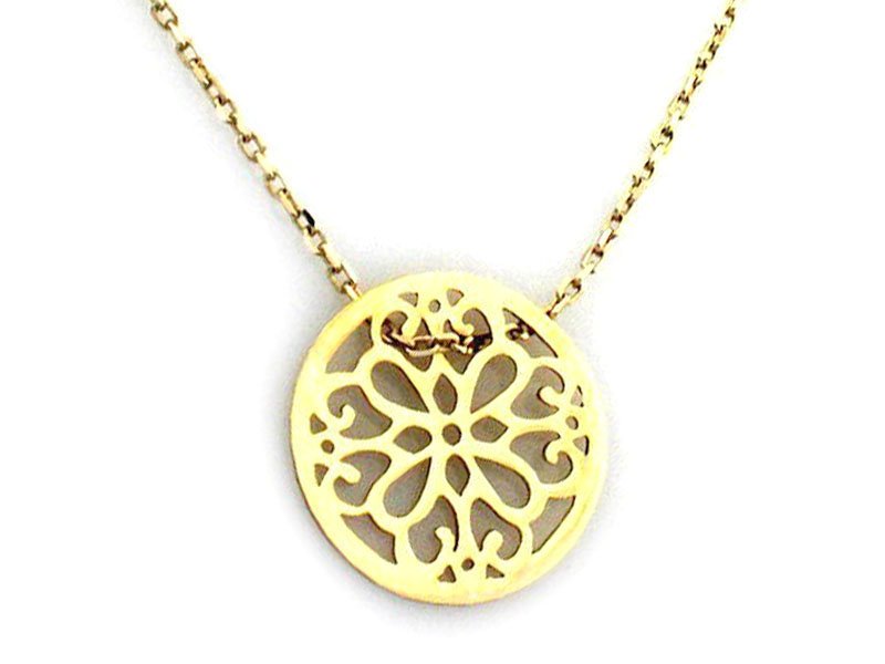 Złoty Naszyjnik 585 Celebrytka Ażurowe Kółeczko 1,35G