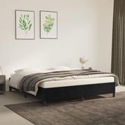 Łóżka - Lumarko Rama łóżka, czarna, 180x200 cm, tapicerowana aksamitem - miniaturka - grafika 1