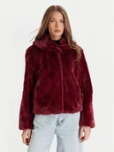 Płaszcze damskie - Guess Futro W0BL0N WDCH0 Bordowy Regular Fit - miniaturka - grafika 1