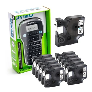 Drukarka etykiet DYMO LabelManager 160 180dpi / do 12mm / z 10 szt. taśm D1-40913 w zestawie - Drukarki kart i etykiet - miniaturka - grafika 1