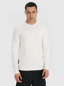 Koszulki sportowe męskie - 4F Longsleeve do koszykówki regular szybkoschnący męski - biały S - miniaturka - grafika 1