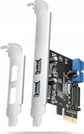 Kontrolery - Kontroler Axagon AXAGON PCEU-232RS, kontroler PCIe, 2+2x port USB 5Gbps, zasilanie SATA, Renesas PD720201, SP i LP - miniaturka - grafika 1