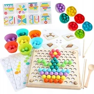 Zabawki sensoryczne - Układanka Edukacyjna Drewniana Sorter Mozaika Klocki Prezent Zabawka - miniaturka - grafika 1