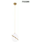 Lampy sufitowe - Lampa wisząca Globe MSE010100238 dwie półkule białe złote - miniaturka - grafika 1