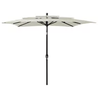 Parasole ogrodowe - vidaXL 3-poziomowy parasol na aluminiowym słupku, piaskowy, 2,5x2,5 m vidaXL - miniaturka - grafika 1