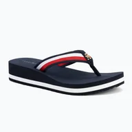 Klapki i japonki damskie - Japonki damskie Tommy Hilfiger Corp Mid Wedge Beach Sandal space blue - miniaturka - grafika 1