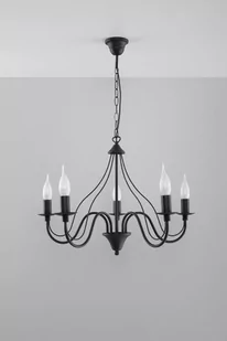 Sollux Lighting Żyrandol MINERWA 5 czarny - Lampy sufitowe - miniaturka - grafika 1