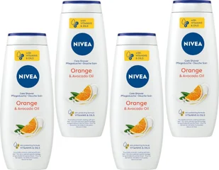 NIVEA ORANGE & AVOCADO OIL Żel pod prysznic pielęgnujący damski 500ml x4 - Kosmetyki do kąpieli - miniaturka - grafika 1