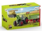 Figurki dla dzieci - Schleich, Farm World, Traktor z przyczepą, zestaw, 42379 - miniaturka - grafika 1