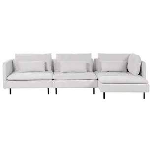 BELIANI Sofa narożnik lewostronny modułowa szara tapicerowana 3-osobowa nowoczesna kanapa z poduszką do salonu - Narożniki - miniaturka - grafika 1