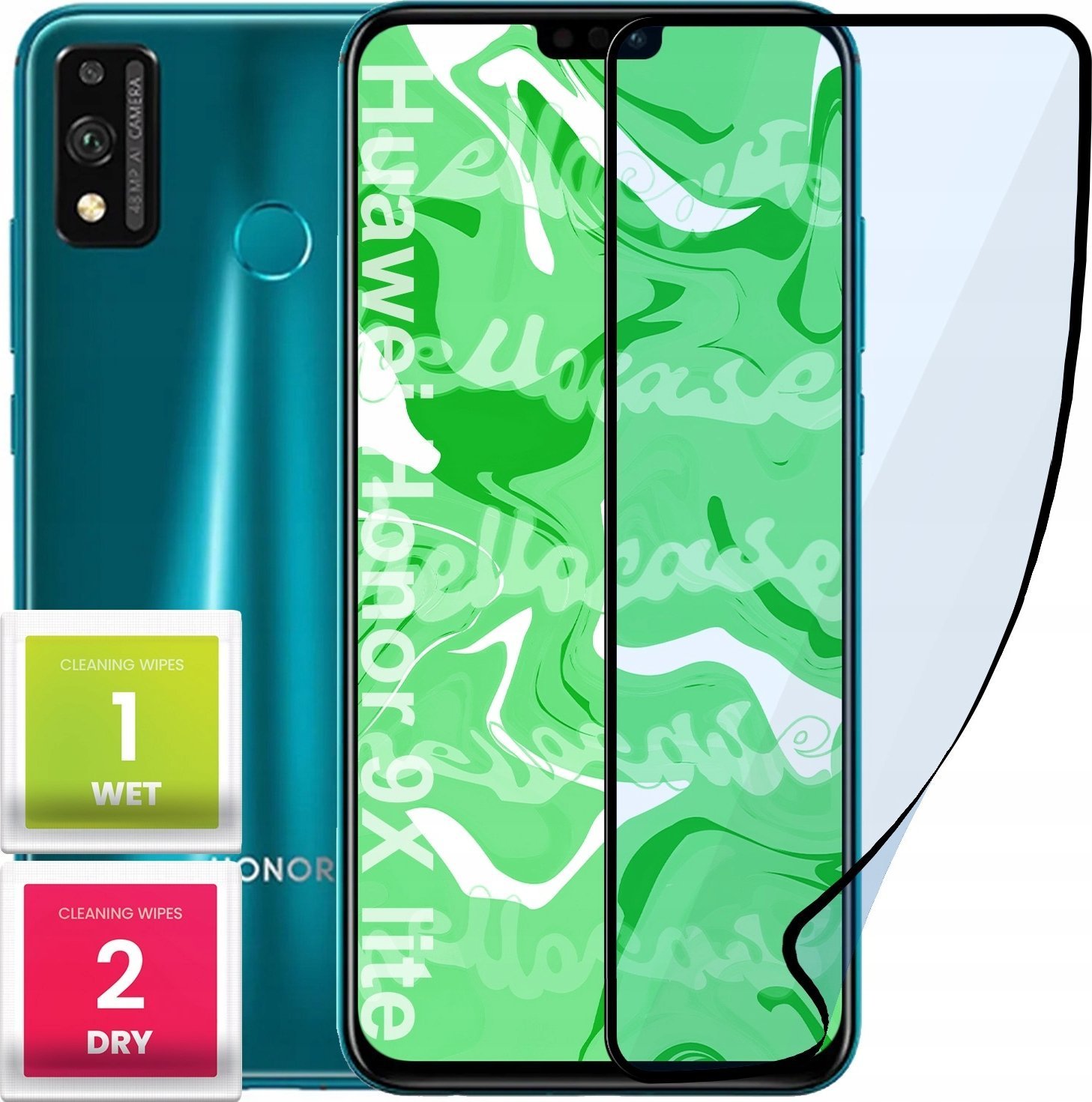Hello Case Szkło Hybrydowe do Huawei Honor 9x Lite szybka 9H, pełne 5D, ochronne