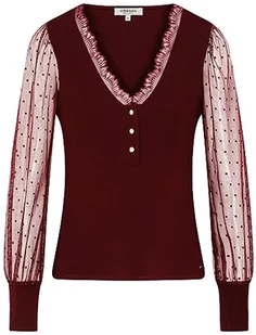 Morgan Koszulka damska 222-Teana, czerwony aksamit, XS - Koszulki i topy damskie - miniaturka - grafika 1