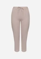 Spodnie damskie - Szare Casualowe Spodnie z Elastyczną Gumką w Pasie z Wsuwanymi Kieszeniami Mousesa - miniaturka - grafika 1