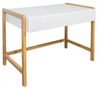 Biurka dla dzieci - Biurko do pokoju, drewniane nogi, victor, 100x60x76 cm, biel, mat - miniaturka - grafika 1