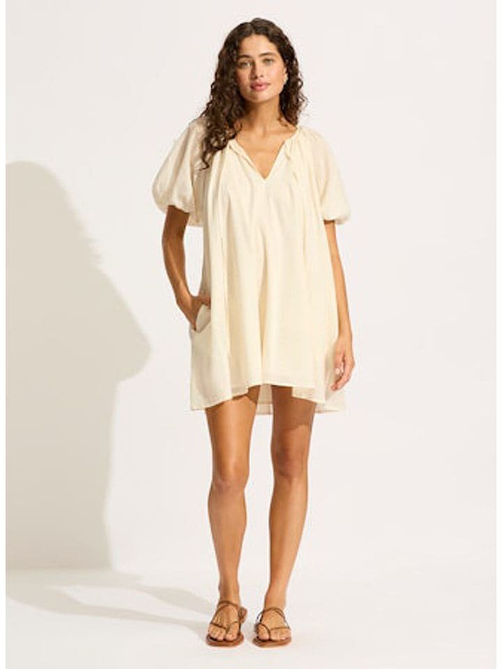 Seafolly Sukienka w kolorze kremowym