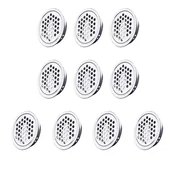Kratki wentylacyjne - Kratki wentylacyjne okrągłe, kratki wentylacyjne ze stali nierdzewnej, rozstaw montażowy 35 mm, srebrne, 10 szt. (płaskie) - miniaturka - grafika 1