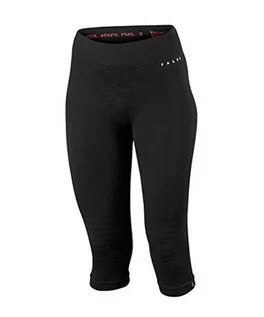 Legginsy - Falke Damskie legginsy 3/4 Tights Wool Tech, legginsy z wełny merynosów, oddychająca bielizna funkcyjna do jazdy na nartach, spacerów śniegowych, sport, 1 para, czarne (Black 3000), rozmiar: XS 33217 - grafika 1