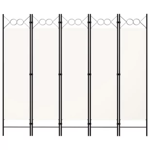 Parawan 5-panelowy, biały, 200 x 180 cm - Parawany - miniaturka - grafika 1