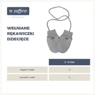 Rękawiczki dla dzieci - Zaffiro Zaffiro - Rękawiczki dziecięce Wełna premium 1-3 l Grey U - miniaturka - grafika 1