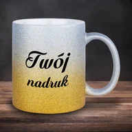 Kubki - Złoto-srebrny kubek GLITTER z Twoim nadrukiem - miniaturka - grafika 1