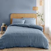 Pościel - Niebieska pościel jednoosobowa z kory 135x200 cm Seersucker – Catherine Lansfield - miniaturka - grafika 1