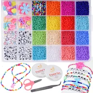 Prace ręczne dla dzieci - ZESTAW KORALIKÓW  DO BRANSOLETEK  BIŻUTERIA DLA DZIECI - miniaturka - grafika 1