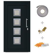 Akcesoria do drzwi - VidaXL Drzwi wejściowe zewnętrzne, antracytowe, 98 x 190 cm - miniaturka - grafika 1