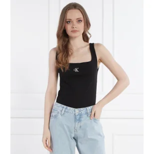 CALVIN KLEIN JEANS Top RIB - Koszulki i topy damskie - miniaturka - grafika 1