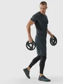 Koszulki sportowe męskie - 4F Koszulka treningowa slim szybkoschnąca męska - szara XXL - miniaturka - grafika 1