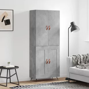 vidaXL Witrynka, szarość betonu 69,5x34x180 cm materiał drewnopochodny - Witryny - miniaturka - grafika 1
