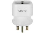 Złącza, przejściówki, adaptery - Savio Adapter podróżny AP-04 (Europa Wielka Brytania) - miniaturka - grafika 1