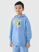 Bluzy dla chłopców - 4F Bluza dresowa nierozpinana z kapturem chłopięca - niebieska 164 (13-14 lat) - miniaturka - grafika 1